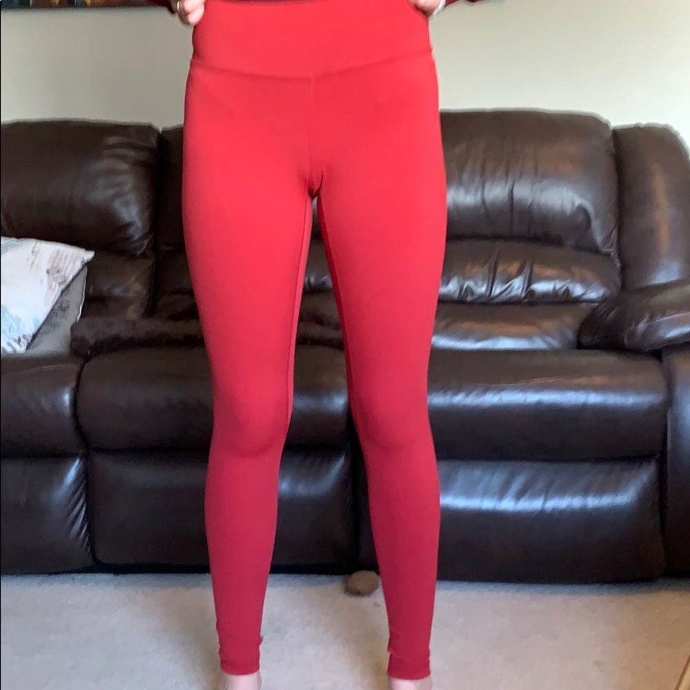 Red leggings